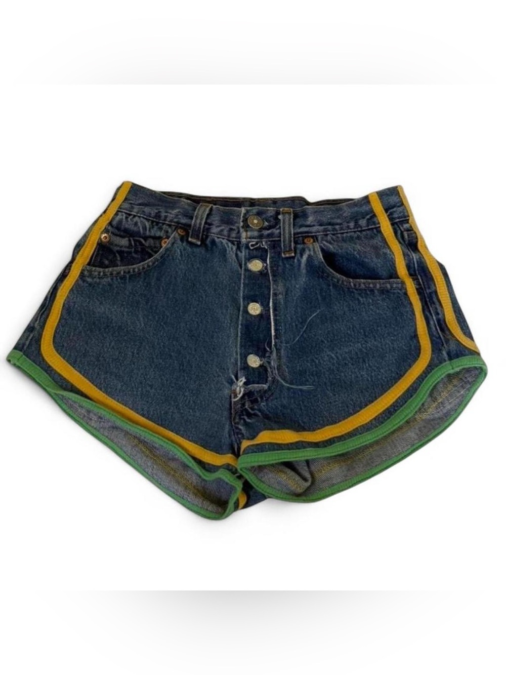 Y2K vintage Riley Upcycled Levi’s blue denim track shorts
